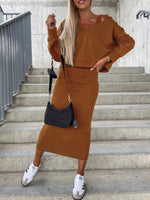 Solid Color Tank Dress and V-Neck Hoodie Set