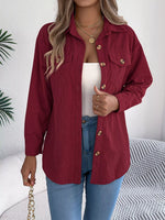 Casual Corduroy Button-Up Shacket