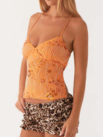 Crisscross Back V-Neck Cami - Ladyez