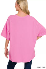 Zenana Cotton Short Sleeve Oversized Tunic Tee