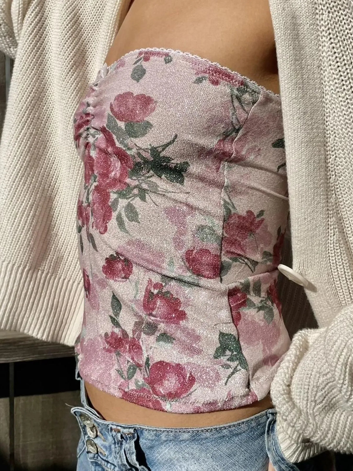 Floral Print Tube Top - Ladyez