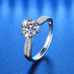 1 Carat Moissanite 925 Sterling Silver Ring