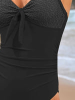 Lace Detail Crisscross Back One-Piece Swimwear - Ladyez