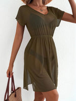 Printed Short Sleeve Mini Dress