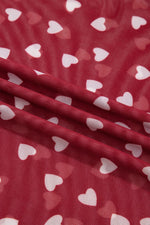 Sheer Heart Print Fitted Top