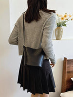Leather Bucket Crossbody Bag
