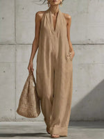 Full Size Halter Neck Wide-Leg Jumpsuit Plus Size