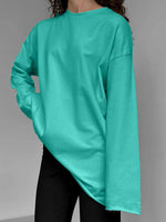 Round Neck Long Sleeve Oversized T-Shirt