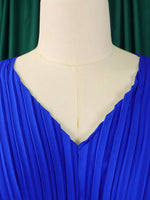 Full Size Pleated Crop Top and Wide Leg Pants Set Plus Size