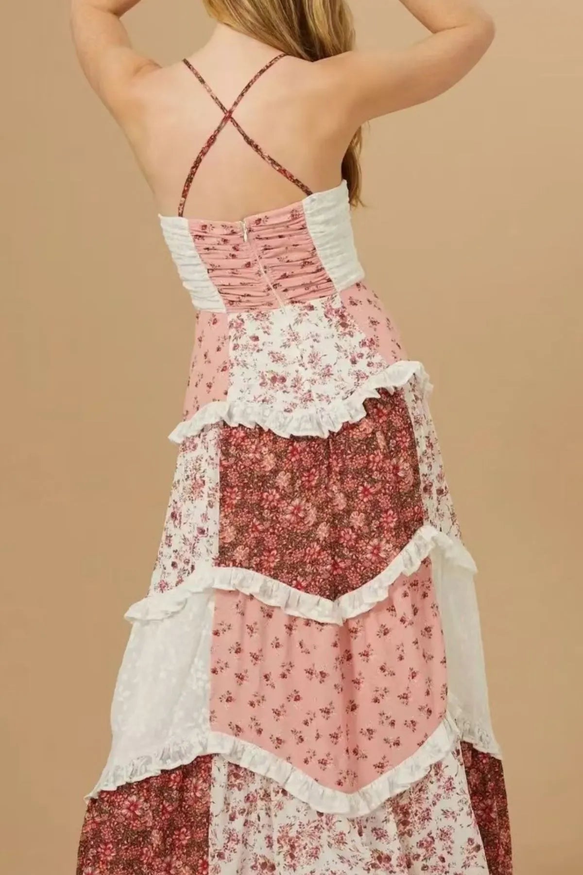 Floral Lace Trim Maxi Cami Dress - Ladyez