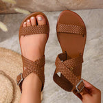 Woven Strap Buckle Sandals