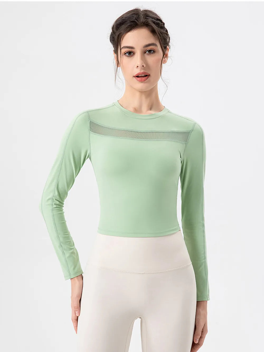 Round Neck Long Sleeve Active T-Shirt - Ladyez