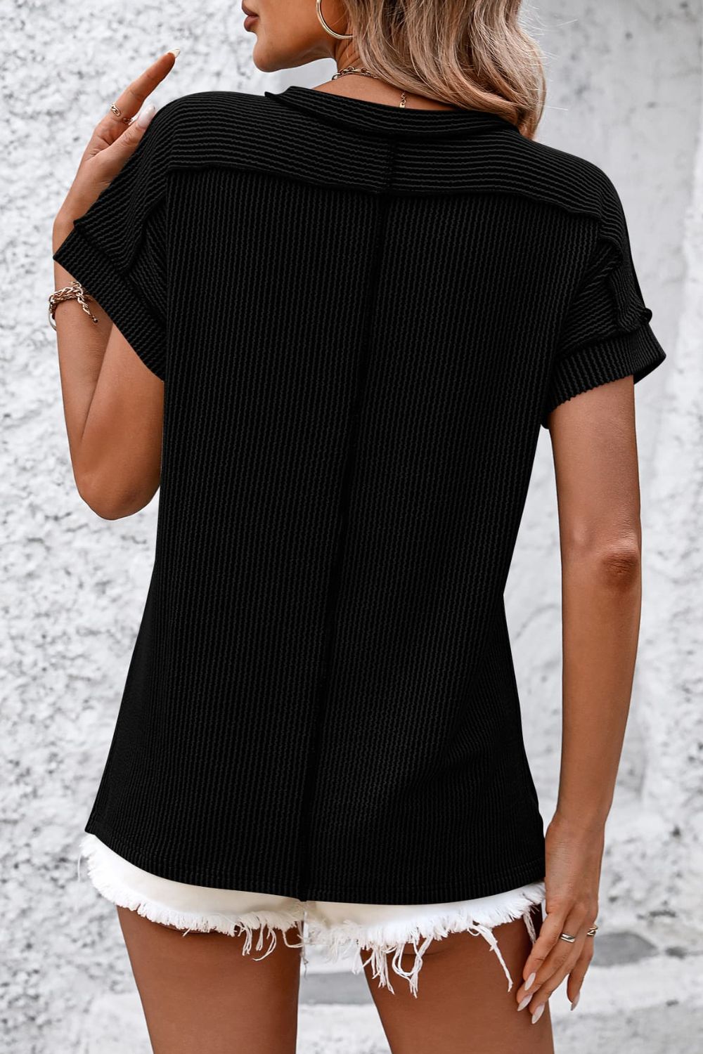 Mandy Striped Round Neck Short Sleeve T-Shirt - Ladyez