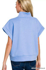 Zenana Scuba High Neck Half Zip Top