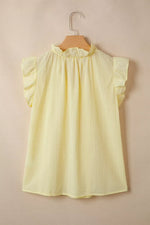 V Neck Ruffle Trim Sleeveless Shift Top