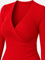 Full Size Ribbed Long Sleeve Slim Fit T-Shirt Plus Size