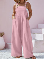 Plus Size Square Neck Wide Leg Overalls