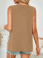 Button Down Round Neck Knit Vest