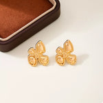 18K Gold-Plated Alloy Flower Stud Earrings