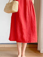 Full Size Casual Round Neck Midi Dress Plus Size - Ladyez