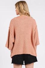 Mittoshop Side Slit Notched Drop Shoulder Sweater