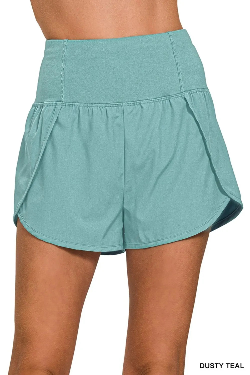 Zenana High Waisted Zippered Back Pocket Running Shorts - Ladyez