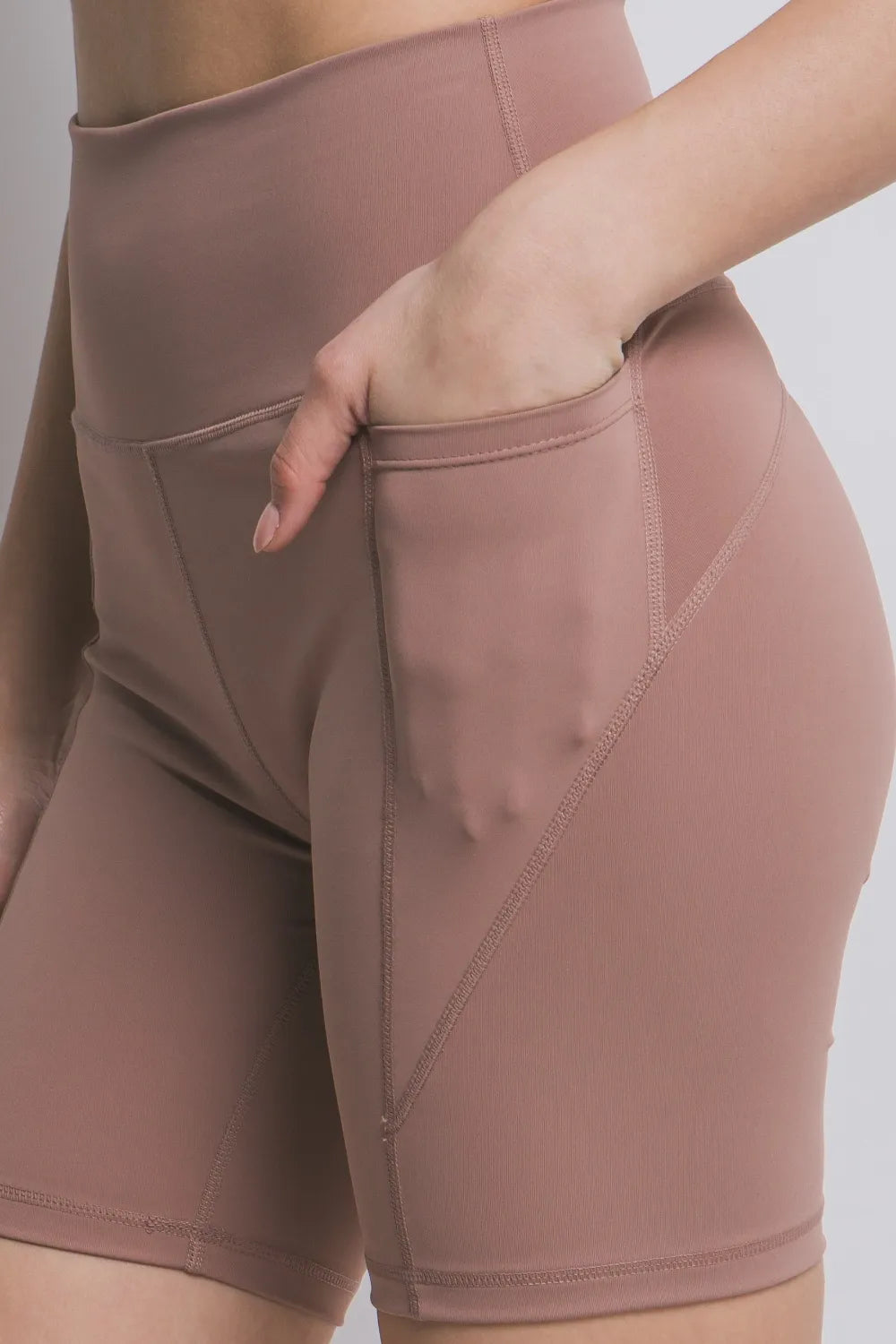 Love Tree High Waist Seam Detail Active Shorts - Ladyez