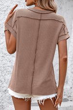 Mandy Striped Round Neck Short Sleeve T-Shirt - Ladyez