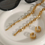 Stainless Steel Chain Link Circle Necklace