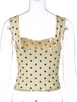 Polka Dot Sweetheart Neckline Tank Top
