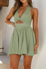 Cutout Halter Neck Mini Dress