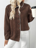Button Up Contrast Trim Jacket