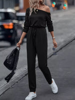 One Shoulder Long Sleeve Jumpsuit