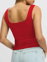 Square Neck Wide Strap Tank - Ladyez