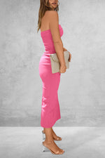 Slit Tube Midi Dress - Ladyez