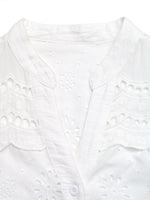 Eyelet Embroidered Button Up Shirt