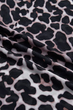 Leopard Print Sheer Mesh Short Sleeve Top