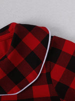 Children's Plaid Ruffle Hem Long Sleeve Dress