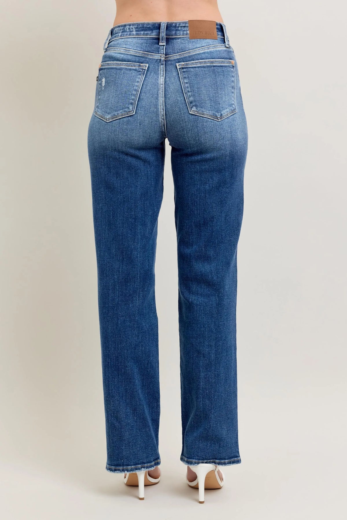 Judy Blue Full Size High Waist 90's Straight Leg Jeans Plus Size - Ladyez