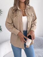 Casual Corduroy Button-Up Shacket