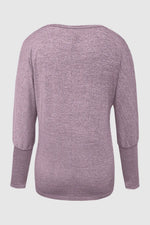 Cutout Round Neck Long Sleeve T-Shirt
