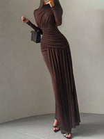 Ruched Long Sleeve Maxi Dress