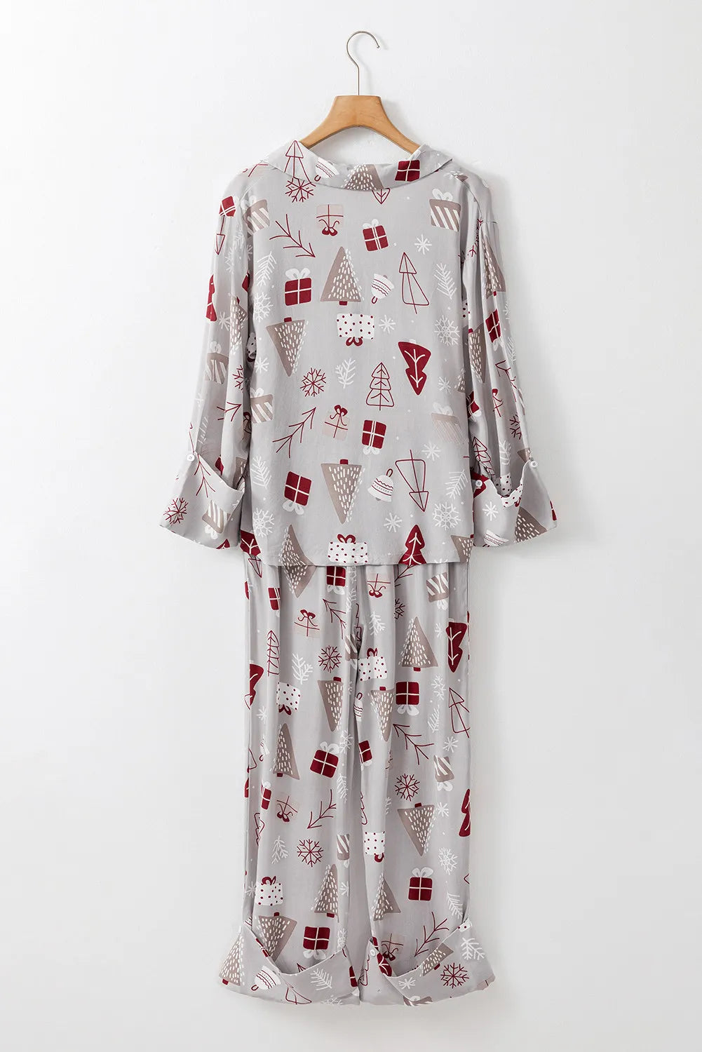 Printed Long Sleeve Top and Pants Lounge Set - Ladyez