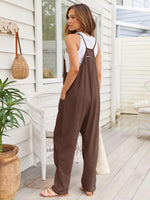 V-Neck Spaghetti Strap Jumpsuit - Ladyez