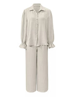 Ruffle Sleeve Shirt and Pants Set