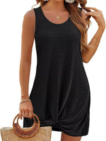 Sleeveless Knotted Hem Tank Dress