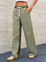 Striped Wide Leg Jeans - Ladyez