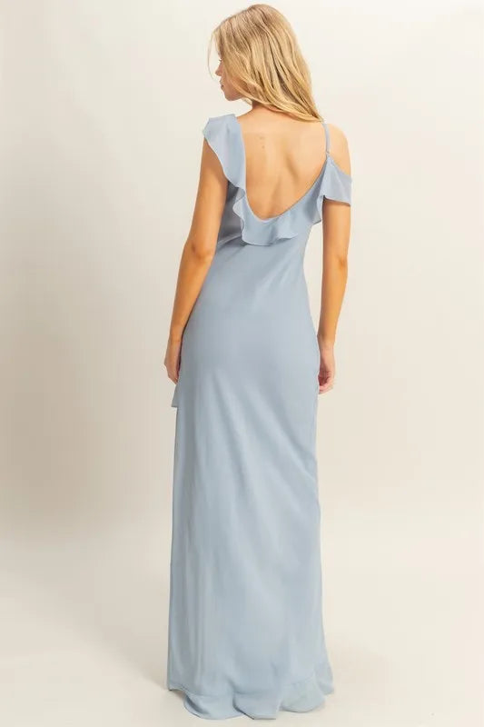 HYFVE Chiffon Ruffle Trim Midi Dress - Ladyez