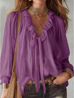 Ruffle Long Sleeve Blouse
