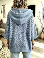 Drawstring Leopard Hooded Sweater